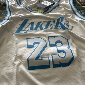 NBA Lakers White and Blue Jersey